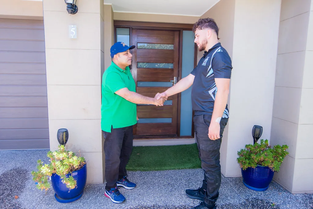 Customer satisfaction - front door handshake