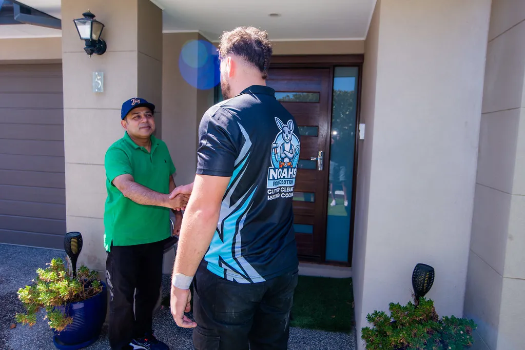 Ladder setup for gutter access